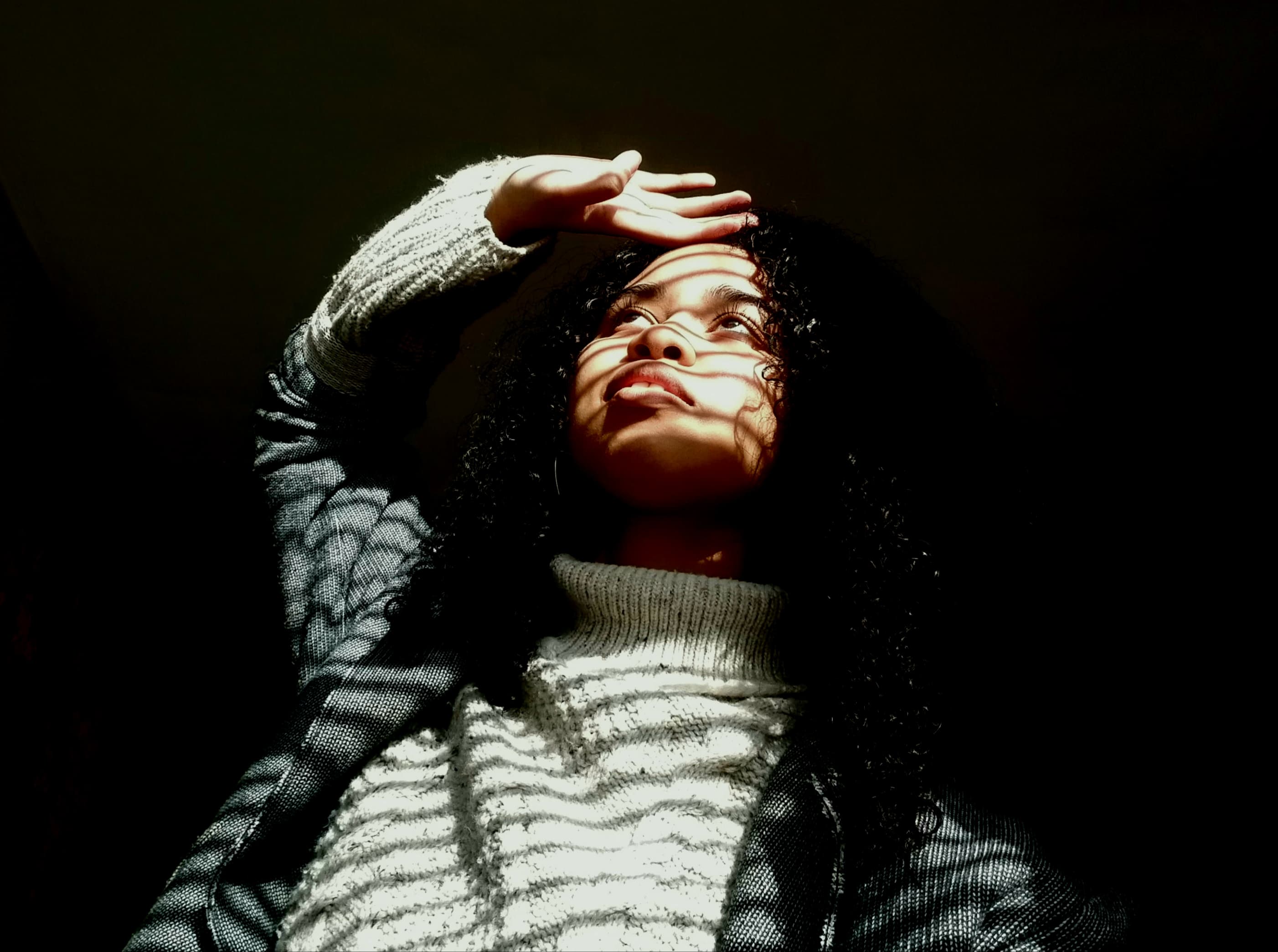 Portrait lit from below